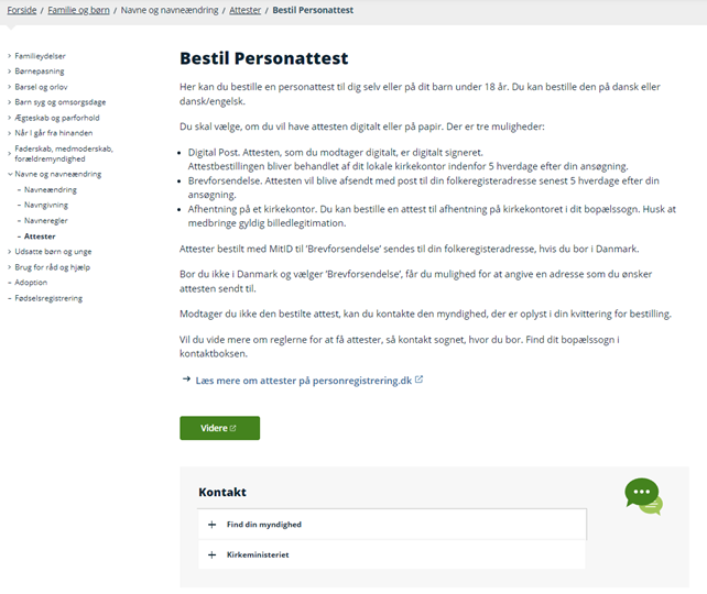 Billedet viser, bestil personattest