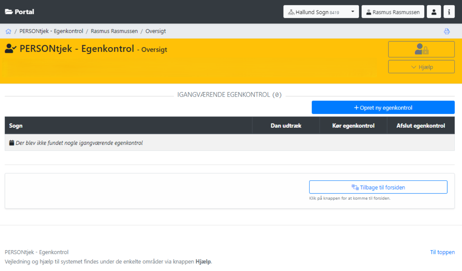 Forside af Egenkontrol