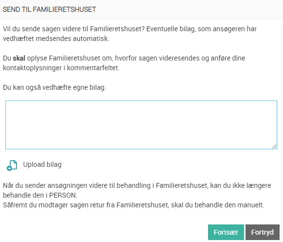 Skriv besked før du sender sagen til familieretshuset